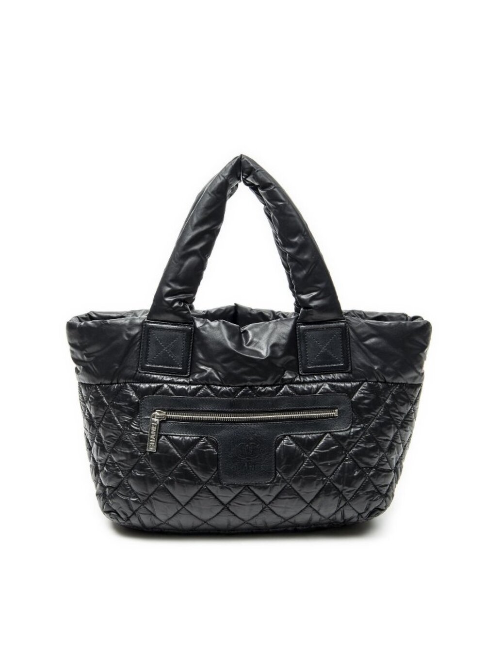 Chanel Small Coco Reversible Tote Black Nylon Quilted Canvas